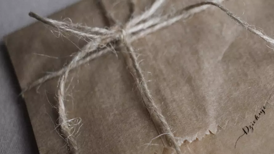 Parcel tied with string