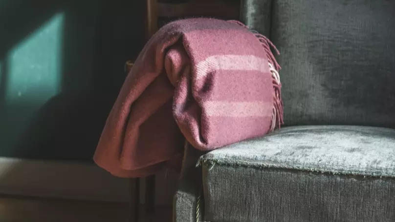 Blanket on armchair