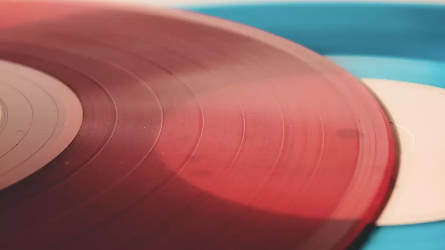 Red and blue vinyl records