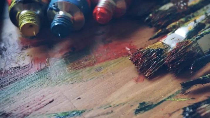Paint tubes and brushes