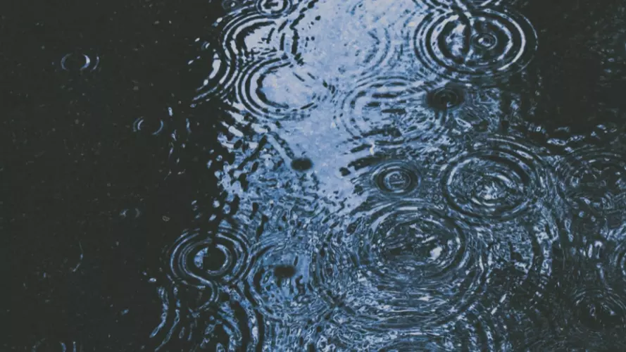 rain on water