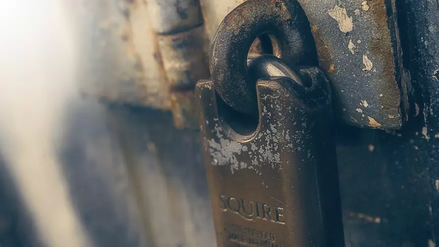 Padlocked door