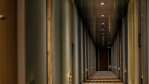 Corridor with exit sign
