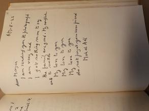 Transcript of a letter from El Adl, in E. M. Forster's hand.